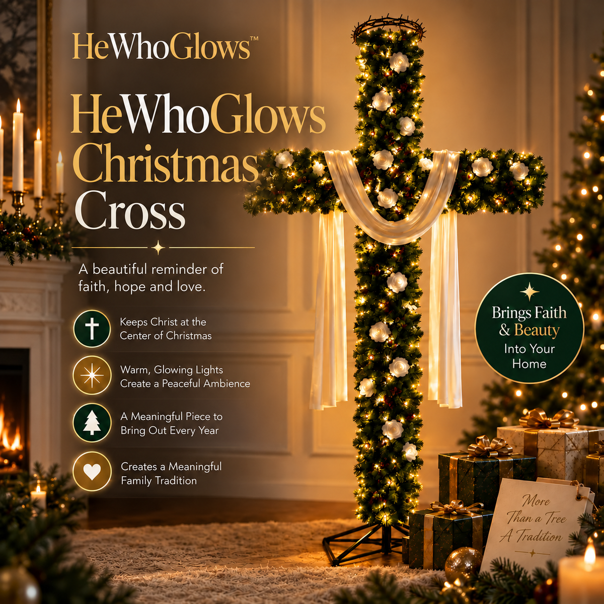 HeWhoGlows™ Christmas Cross Tree